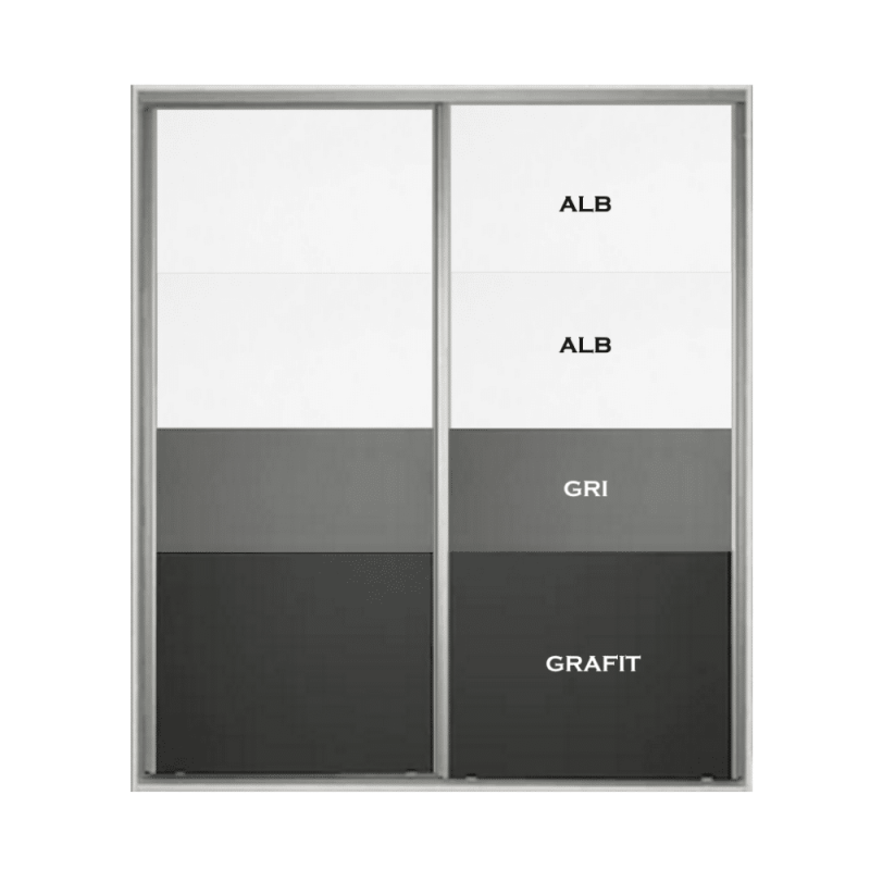 Dressing cu usi culisante 4f PAL Alb / Grafit / Gri
