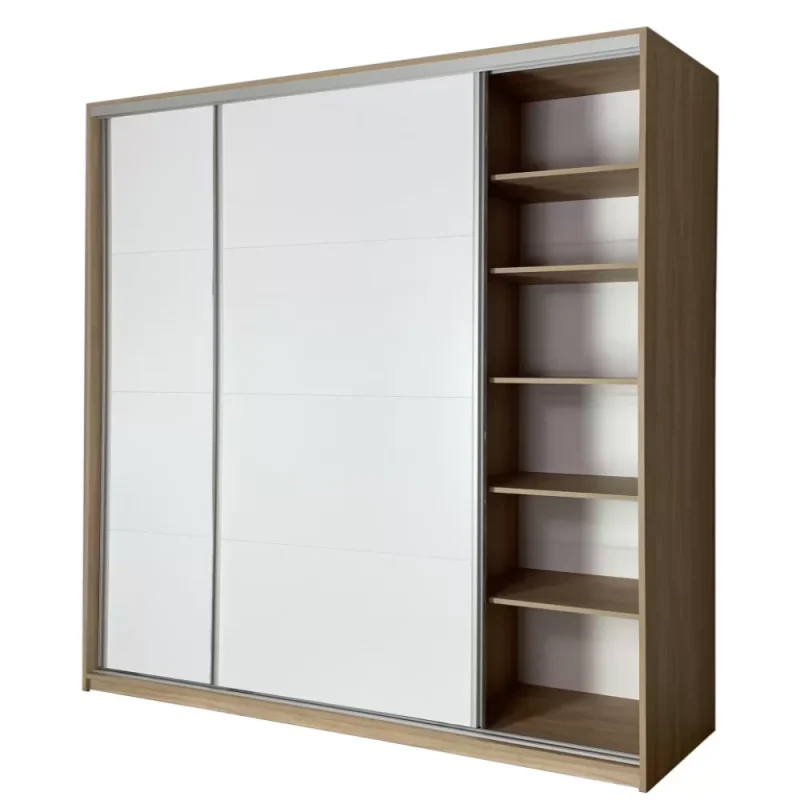 Dressing cu usi culisante 4f Cadrul Stejar Urban Usi Albe