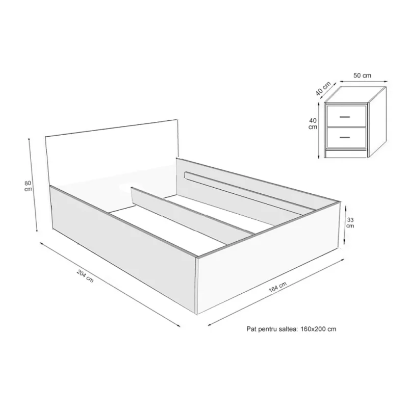 Mobilier Dormitor Mondo 4U, Dulap H 220 cm, Alb