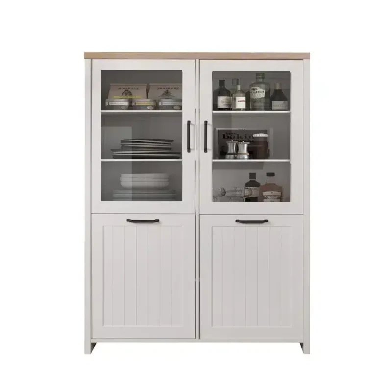 2.1.Vitrina Lara Verne 4 usi 2W2D Alb cu Stejar Pietros_ Vitrina Verne Alb / Stejar Pietros H153 x L115 x A37 cm cu 4 usi