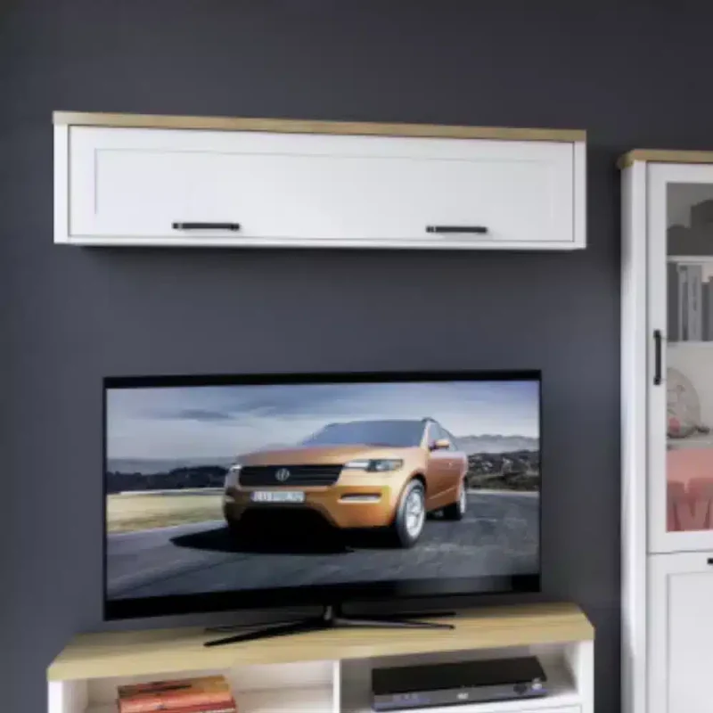 Modul Living Verne suspendat Alb / Stejar Pietros H35 x L138 x A30 cm cu 1 usa