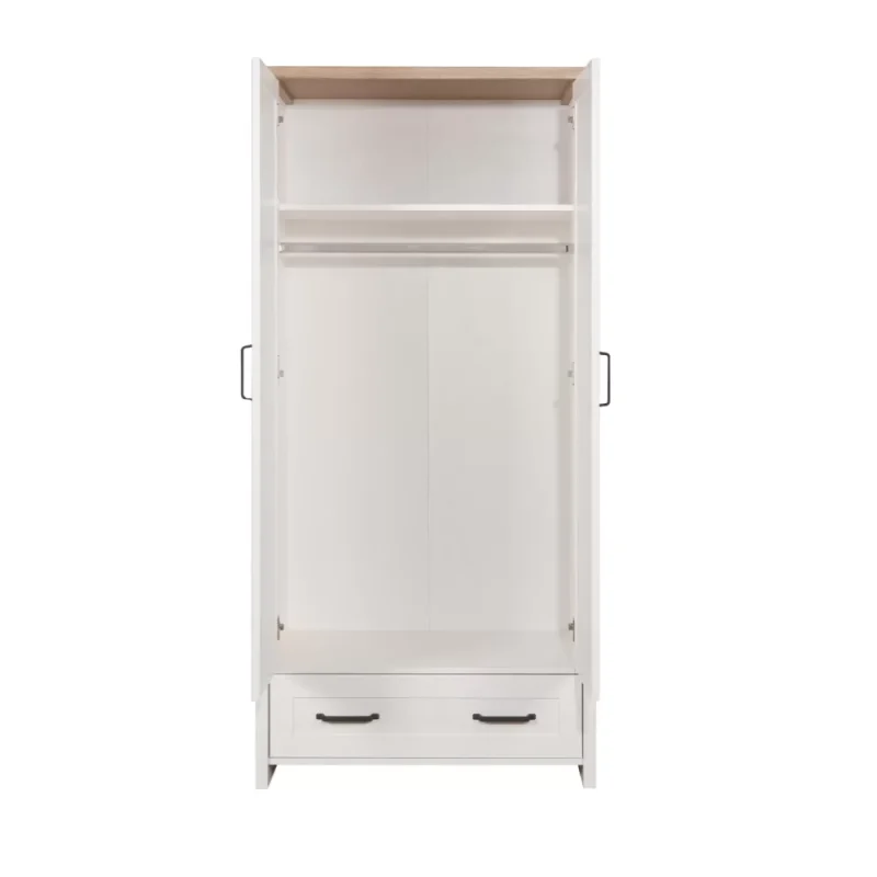 Dulap 2 usi cu sertar Alb / Stejar Pietros L89 x H192 x A53 cm