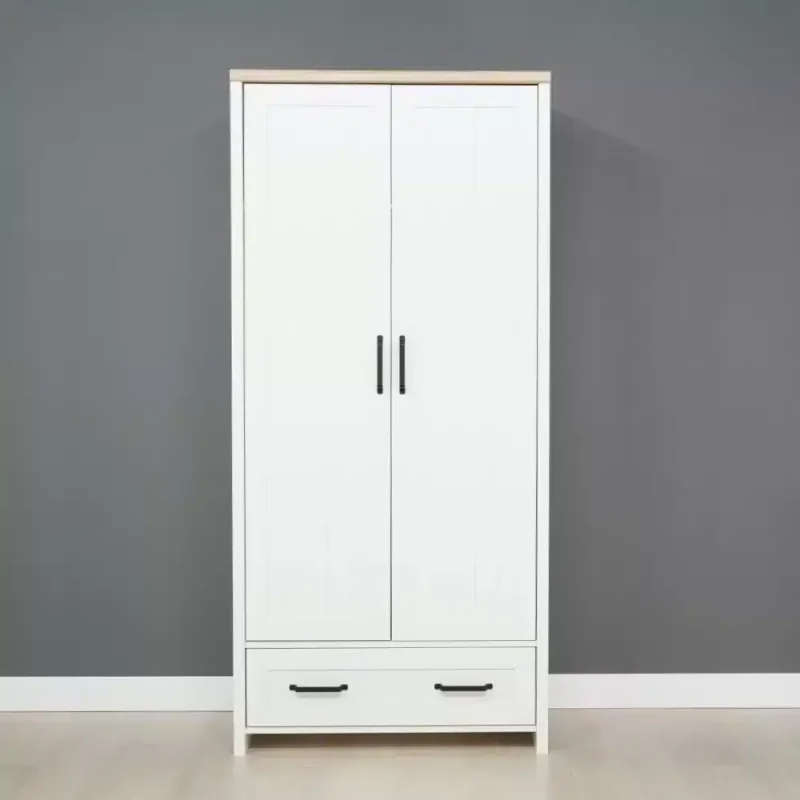 Dulap 2 usi cu sertar Alb / Stejar Pietros L89 x H192 x A53 cm