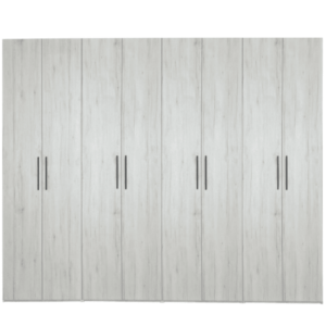 Dulap Mondo 8, Stejar Monaco Alb, L320xH220xA50 cm,balamale cu amortizor