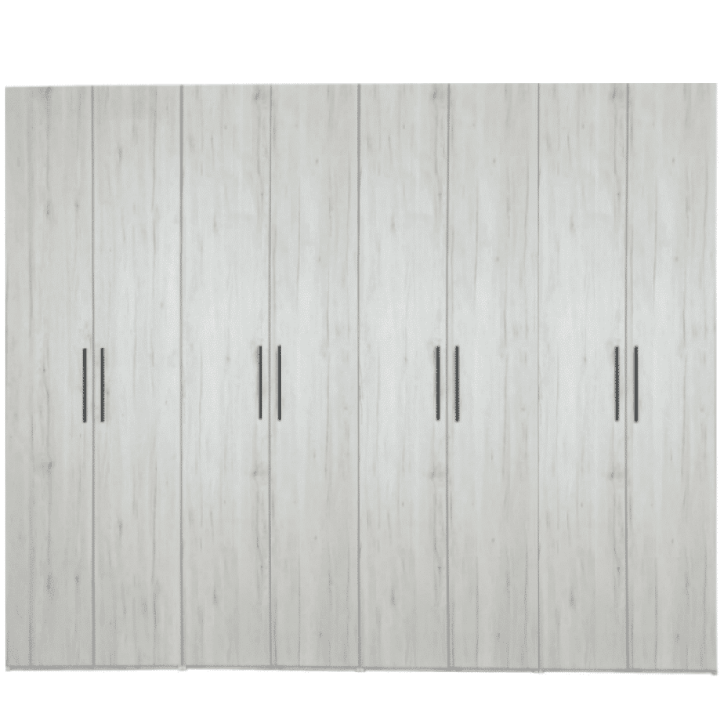 Dulap Mondo 8, Stejar Monaco Alb, L320xH220xA50 cm,balamale cu amortizor