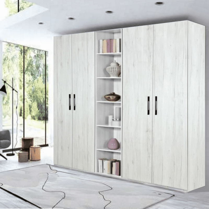 Dulap Mondo cu 4 usi si Etajera din PAL Stejar Monaco