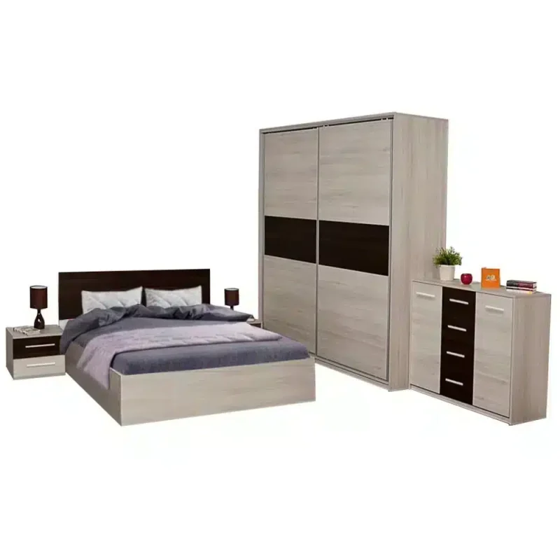 Comoda Scarlet Stejar Ferrara/Grafit H 90 x L 120 x A 40 cm PAL 18 mm