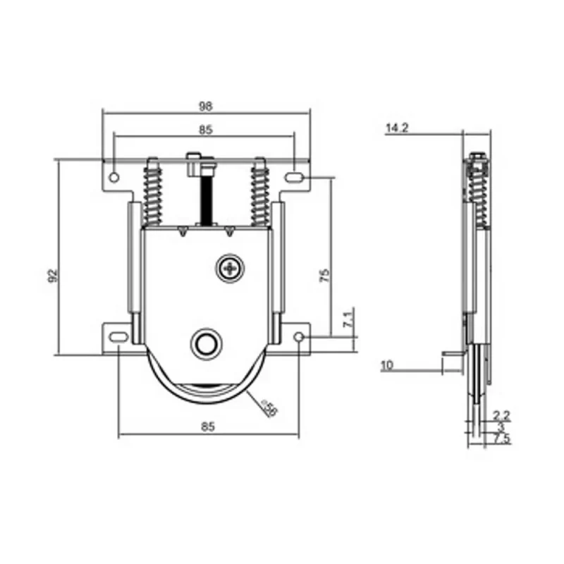 Mecanism rulare, Hafele, Adoor Eco, sistem complet pentru 1 usa culisare dressing