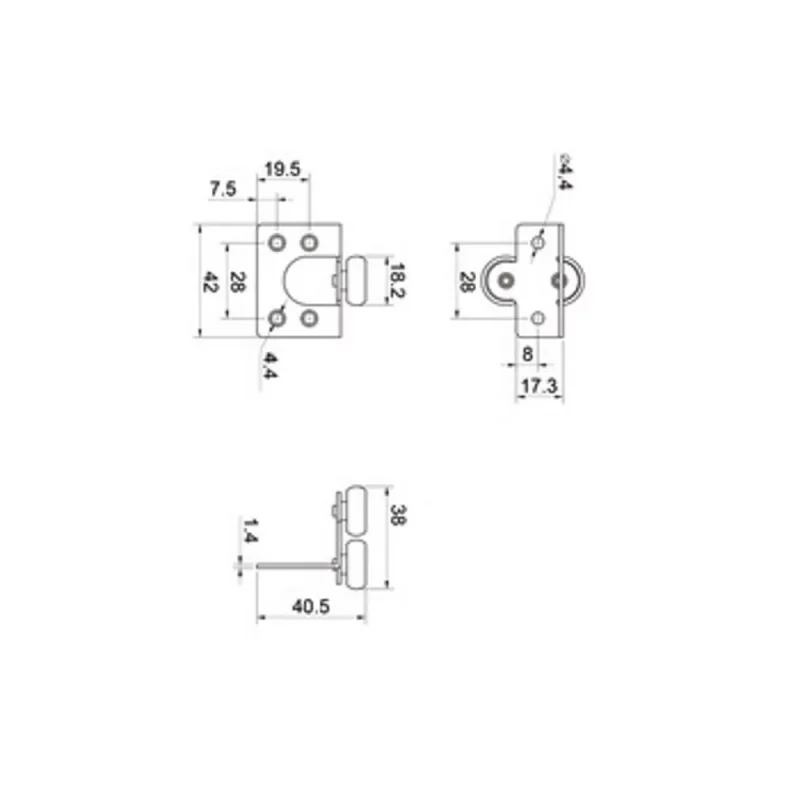 Mecanism rulare, Hafele, Adoor Eco, sistem complet pentru 1 usa culisare dressing