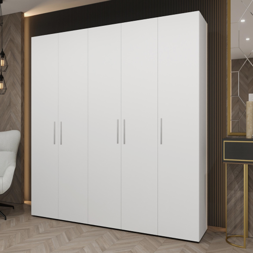 Dulap Lara 5 usi Alb 1 dulap haine lara