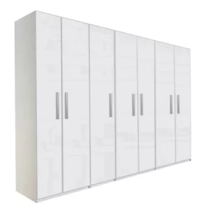 Dulap Lara 7 usi, Alb, L315xH200xA50 cm