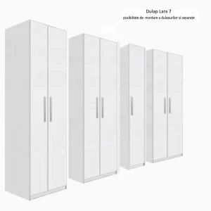 Dulap Lara 7 usi, Alb, L315xH200xA50 cm