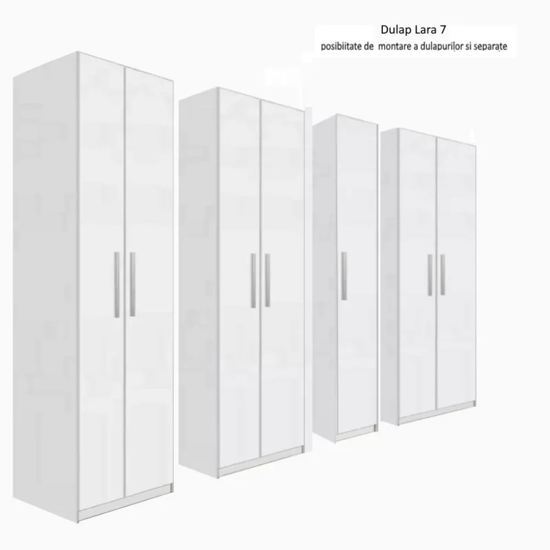 Dulap Lara 7 usi, Alb, L315xH200xA50 cm
