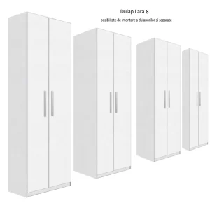 Dulap Lara 8 usi, Alb, L360xH200xA50 cm
