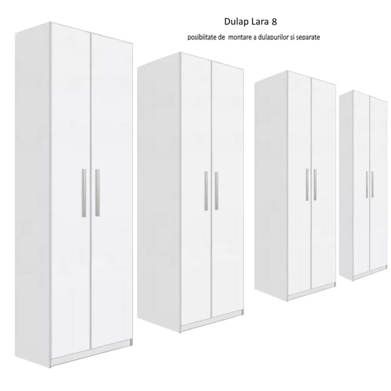 Dulap Lara 8 usi, Alb, L360xH200xA50 cm