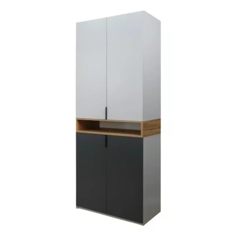 Dulap modular King 2r, Grafit/Gold/Gri, L 80 x H 240 x A 52 cm, balamale cu amortizor, PAL 18 mm