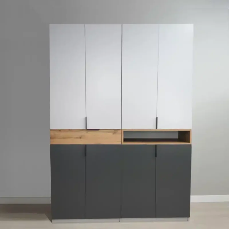 Dulap King 4r 3 Dulap King 4r si sertar Grafit Stejar Gold Gri din PAL melaminat de 18 mm si cant ABS de 0.4 mm