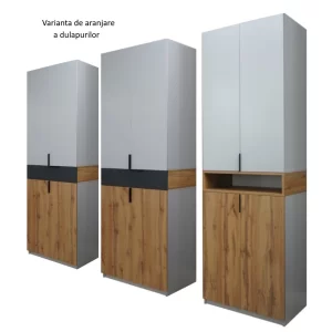 Dulap King 6r Gold Grafit Gri var 1 dulap king cu 2 sertare Grafit / Stejar Gold / Gri varianta de montaj