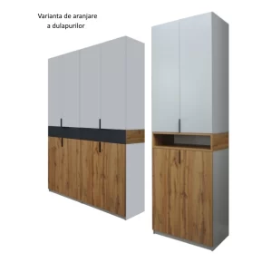 Dulap King 6r Gold Grafit Gri var 2 dulap king cu 2 sertare Grafit / Stejar Gold / Gri varianta de asamblare