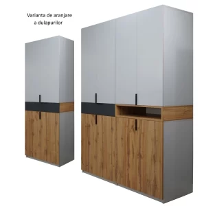 Dulap King 6r Gold Grafit Gri var 3 dulap king cu 2 sertare Grafit / Stejar Gold / Gri varianta de aranjare mobilier