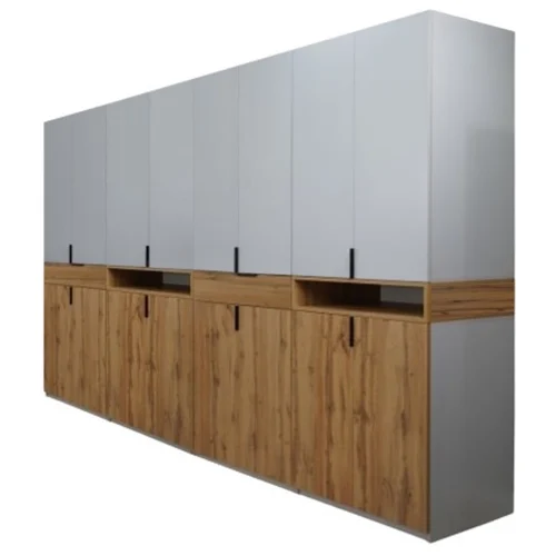 Dulap King 8r Gold Gold 1 oriz . Dulap King cu sertare si rafturi din PAL Stejar Gold si Gri deschis