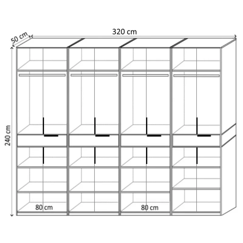 Dulap King 8 usi schita module separate