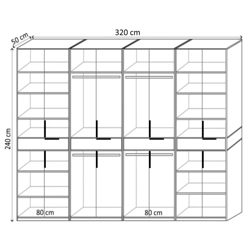 Dulap King 8 usi schita module separate
