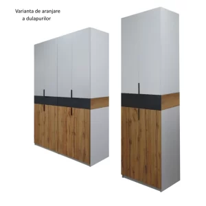 Dulap King Gold 6s 4 varianta montaj dulap King 6s Stejar Gold Grafit Gri