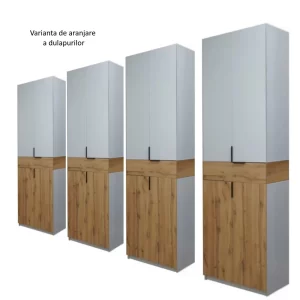 varianta aranjare dulap King 8s Stejar Gold si Gri
