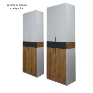 varianta asamblare dulap cu 4 sertare din PAL Stejar Gold Grafit Gri soft close