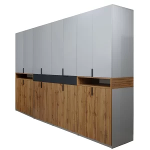 Dulap King Gold Grafit 8r 5 dulap king Stejar Gold Grafit Gri cu sertare si rafturi