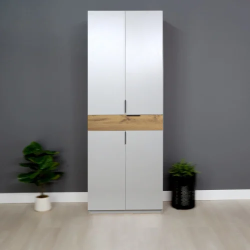 King 2s pp 1000 facut de mine 4 dulap king 2s din Gri si Stejar cu sertar polite si bara de haine