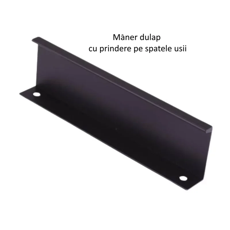 maner metalic negru cu prindere pe spatele usii