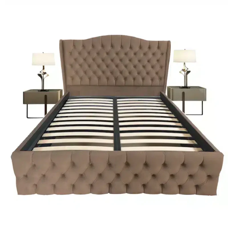 Pat tapitat Doha dublu, Maro, catifea, somiera rabatabila, spatiu depozitare, 140 160 180 200 x 200 cm