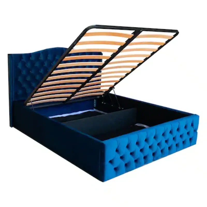 Pat Doha albastru cu sistem de rabatare a somierei