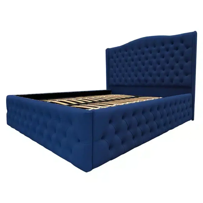 Pat tapitat Doha Luxury, cu somiera rabatabila si spatiu de depozitare