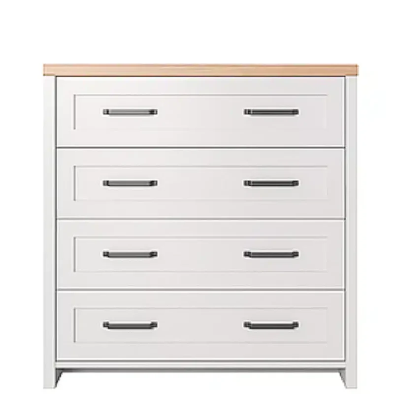 Comoda Verne Alb / Stejar Pietros H92 x L89 x A37 cm cu 4 sertare