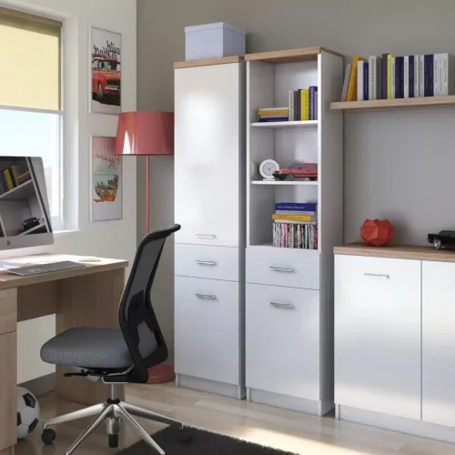 *vitrina 1 usa 1 sertar PAL Alb si Sonoma