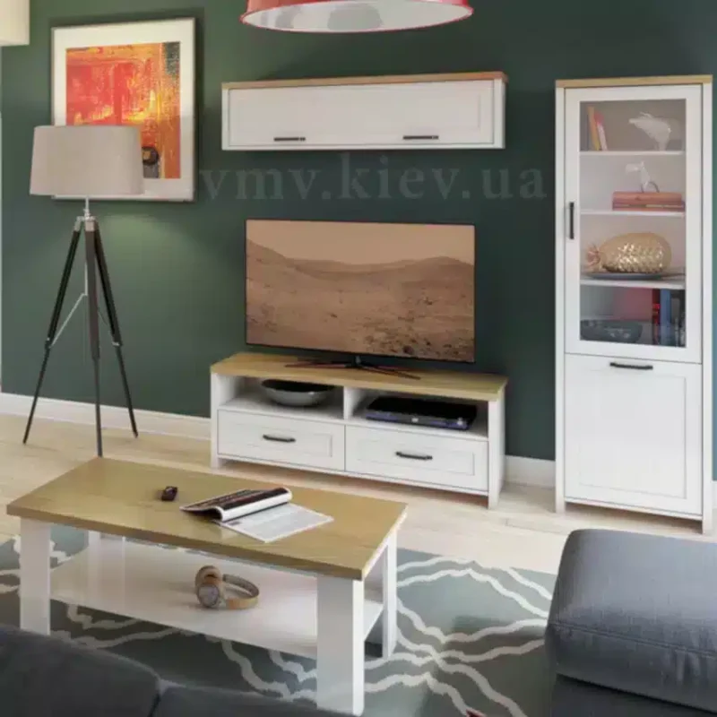 Masuta cafea Lara Verne Alb / Stejar Pietros H47 x l60 x L110 cm