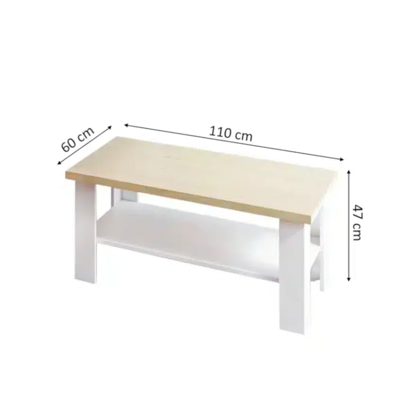 Masuta cafea Lara Verne Alb / Stejar Pietros H47 x l60 x L110 cm