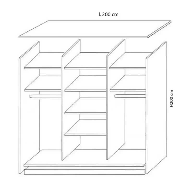 Dressing H 200 cu L 200 1 schita dressing H 200 x L 200 cm