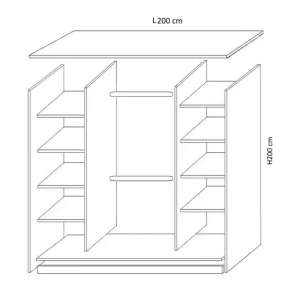 Dressing H 200 cu L 200 schita dressing H 200 x L 200 cm