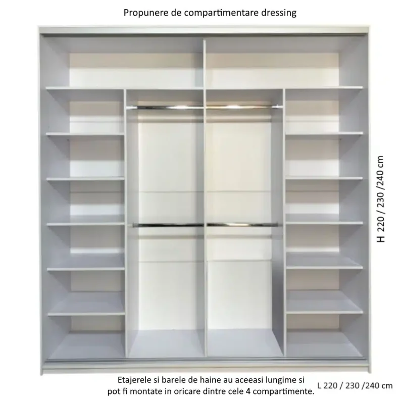 schita dressing H 240 230 220 x L 240 230 220 cm
