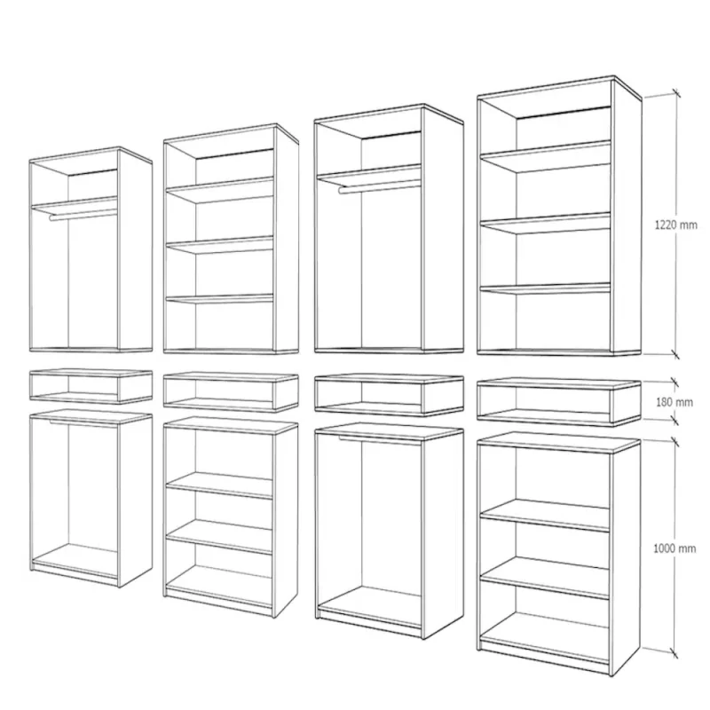 Dulap King 8 usi schita module separate