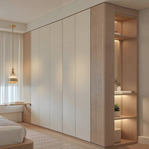 Dulap 7 usio Dulap B2, 2 usi cu 2 bare haine, Alb, L90xH200xA50 cm