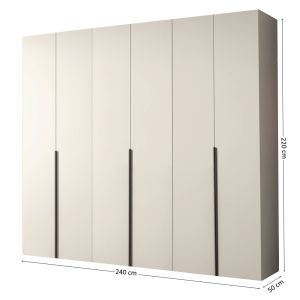 6 Dulap Mondo 6 usi Cashmere Negru 3 Dulap Lara Mondo 6 Usi Cashmere cu Manere Negre