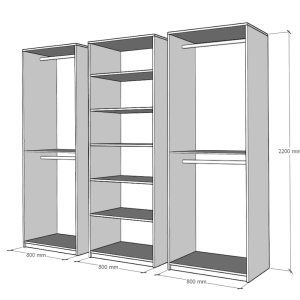 6 Dulap Mondo 6 usi Cashmere Negru 7 Dulap Lara Mondo 6 Usi Cashmere cu Manere Negre