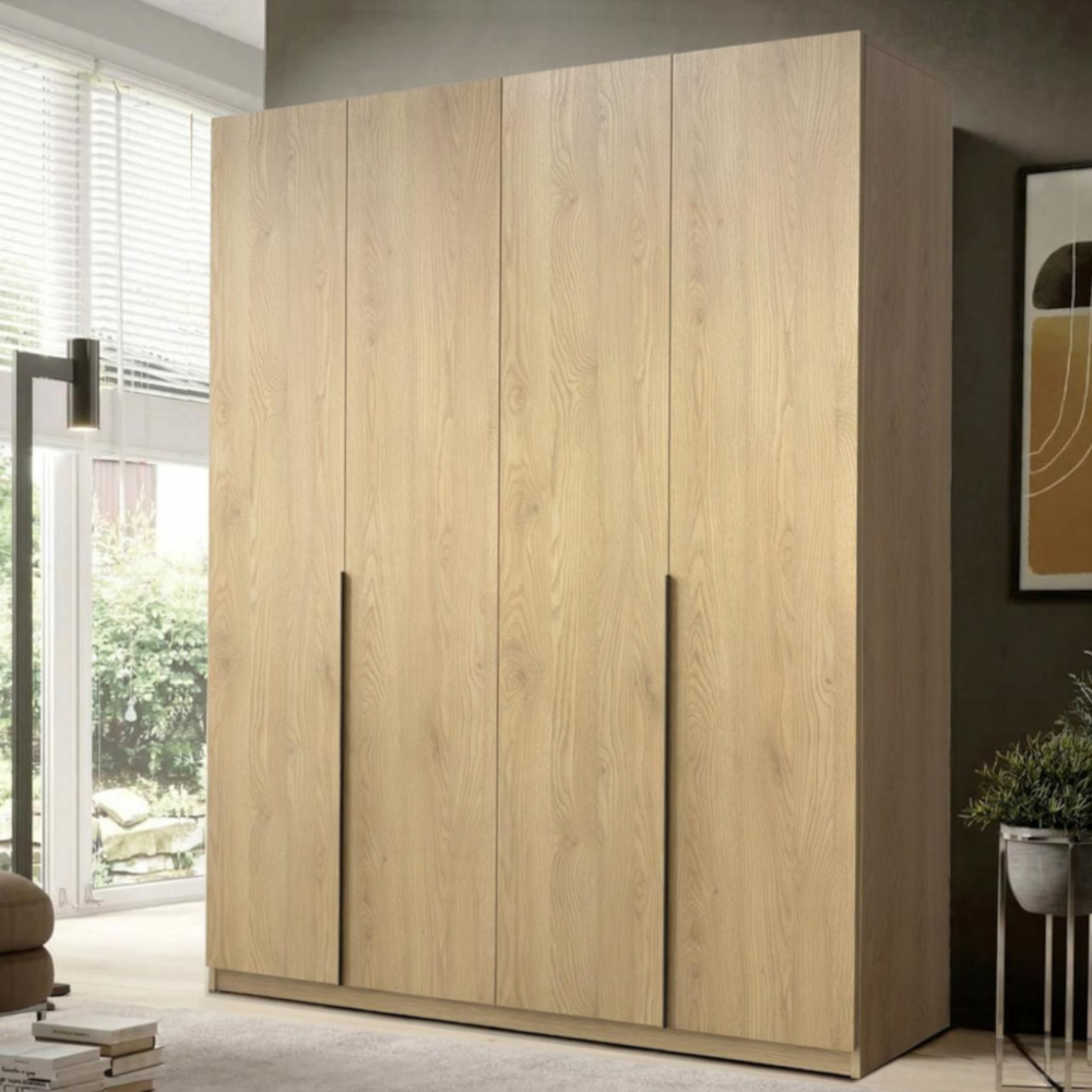 邦楽 in-d d/o/s Dulap Mondo 4 uși Stejar Negru 160x220x50 cm | Lara Modul