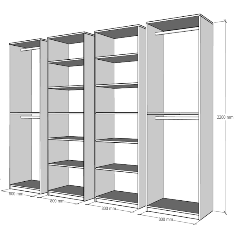 8 Schita Dulap Mondo 8 usi Dulap Lara Mondo 8 Usi Cashmere cu Manere Negre