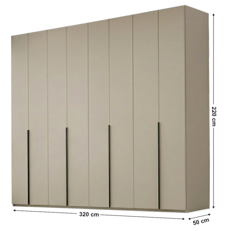 8.1 Dulap Mondo 8 usi Cashmere Negru 3 Dulap Lara Mondo 8 Usi Cashmere cu Manere Negre